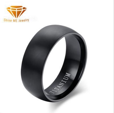 Factory Wholesale Fashion Jewelry Men Rings Solid Titanium Jewelry Fashion Men&prime;s Rings Classic Black Titanium Rings Tr1996