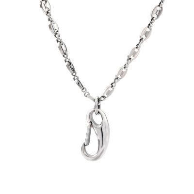 Fashion Stainless Steel Clasper Pendant Jewelry Coffee Bean Chain Necklace for Costume Matching