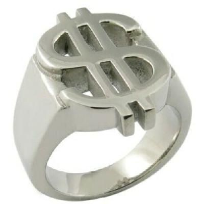 China Stainless Steel Jewelry Dollar Ring