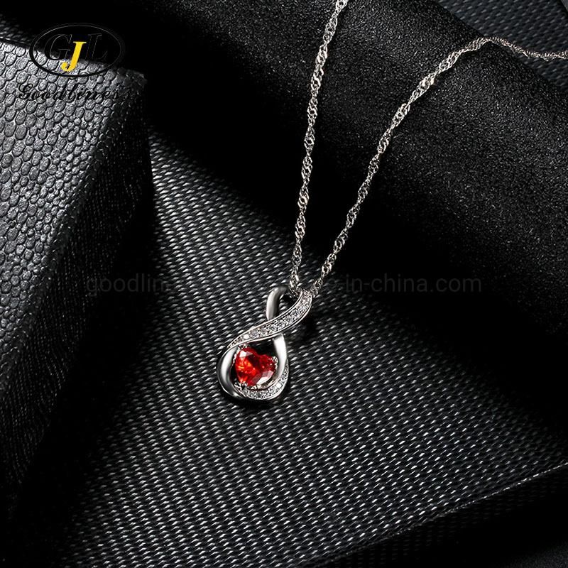 Fashion New Rhinestone Crystal Necklace Gems Love Heart Drop Necklace