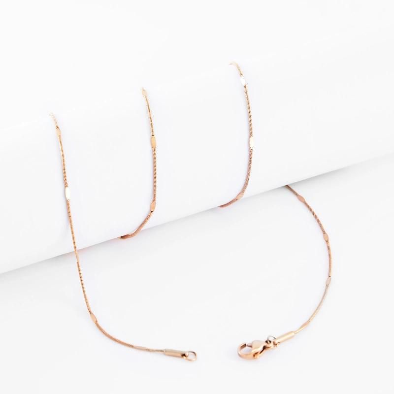 Gold Plated Thin Chain DIY Snake Pressed Chain Charms Link Necklace with Lobster Clasps for Jewelry Making