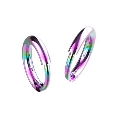 18g European and American Simple Earrings 316L Stainless Steel Body Piercing Jewelry Nose Ring Nose Hoop (Diameter: 8mm-14mm)