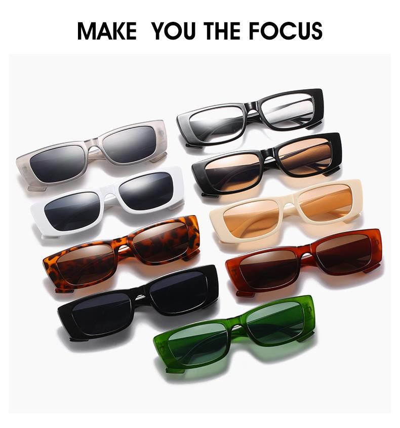 Sunglasses European and American Trend Small Frame Women Square Bright Black Net Red Same Sunglasses