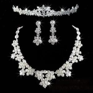 Crown Necklace and Earrings Set Flower New Design Bridal Jewelry