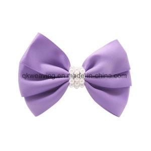 Women Polyester Satin Ribbon Bow Ribbon Flower Hair Clip