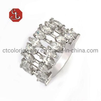 925 Sterling Silver Rings Engagement Jewelry Sets Crystal Cubic Zircon Ring