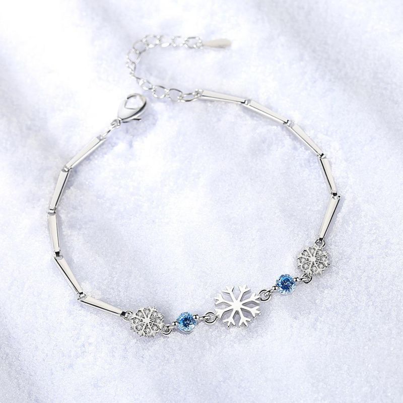 925 Sterling Silver Snowflake Bracelet
