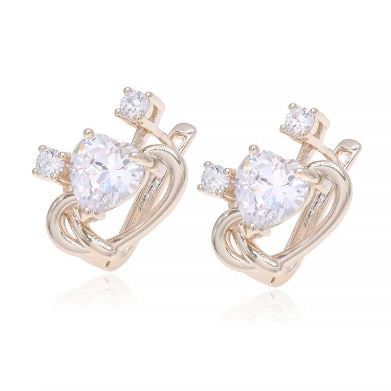 Wholesale Cubic Zirconia 18K Gold Plated Women′s Earrings