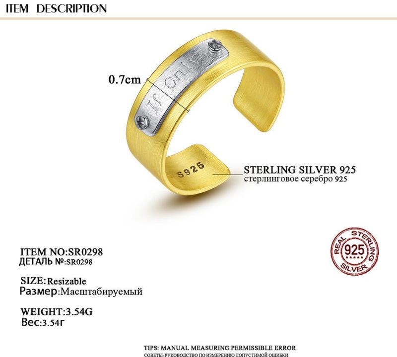 Custom New Fashion Sterling Sliver Ring for Women