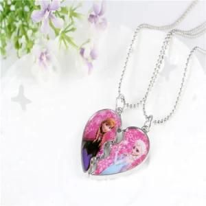 Promotional Gift Broken Heart Best Friends Necklace Split Epoxy Logo Pendant Necklace