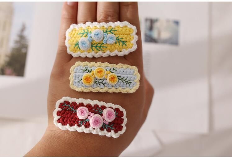 Crochet and Embroidery Snap Hair Clips Accessory Ym237