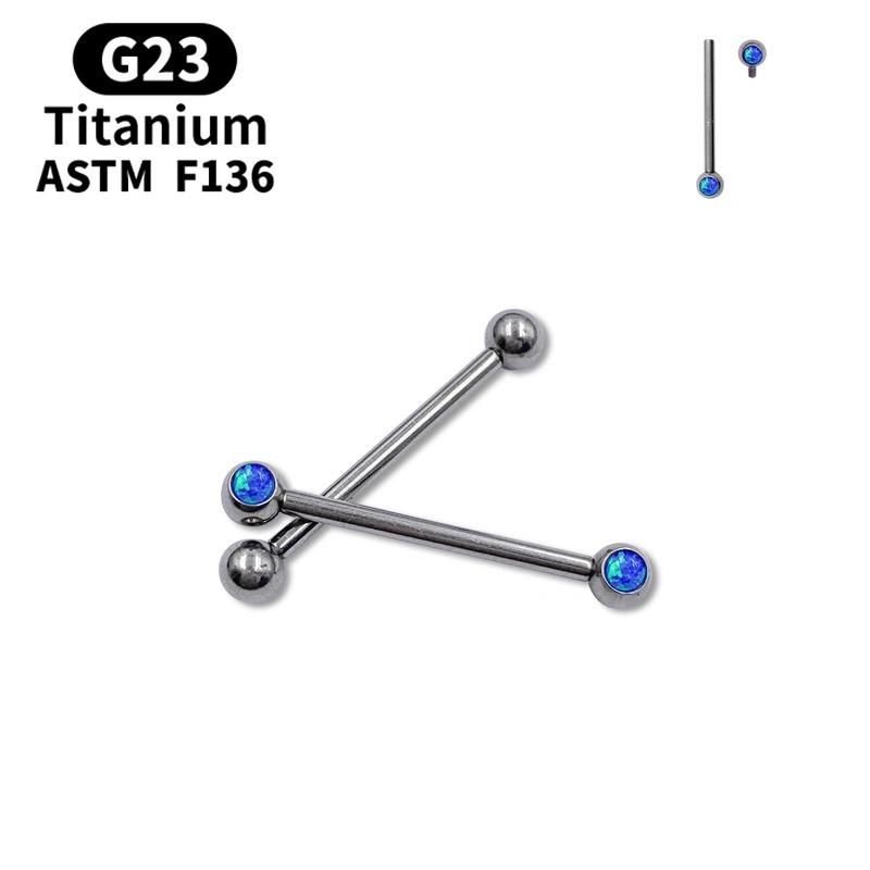ASTM F136 Titanium Internally Threaded Piercing Jewelry Barbell Tongue Ring Industrial Barbell
