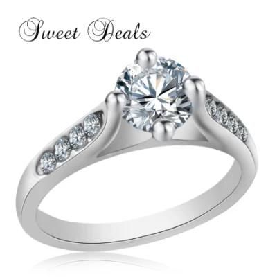 Trendy Zircon Micro-Set White Gold Rose Gold Ring