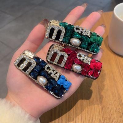 Factory South Korean Style Rhinestone Monogram Fashion Bb Hair Clip