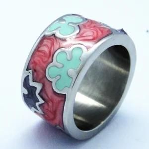Fashion Stainless Steel Jewelry Expoxy Finger Ring (RZ1188)