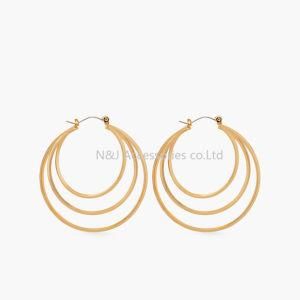 Women Vintage Zinc Alloy Sector Dangle Earrings Gold Plated Minimalist Drop Earrings Jewelry Gift