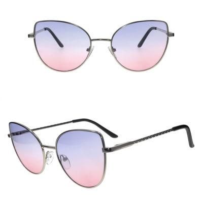 Cat Eye Metal Material Fashion Sunglasses for Women