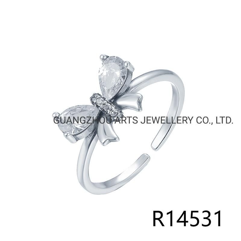 925 Sterling Silver CZ Romantic Cross Finger Ring