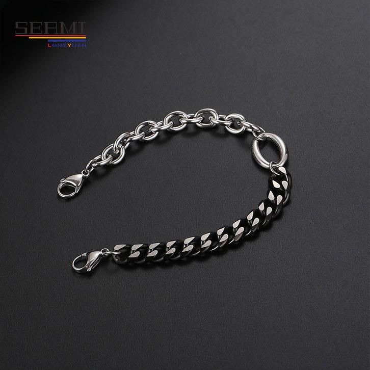 Titanium Steel Hip Hop Stitching Men′ S and Women′ S Stacking Bracelet
