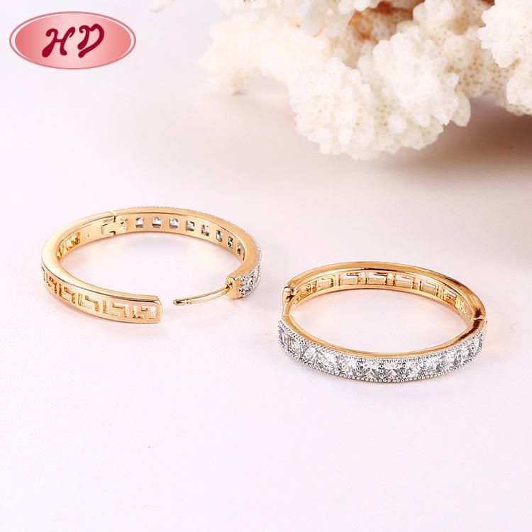 Costume Fashion Jewelry Women 14K 18K Gold Plated Imitation Huggie Hoop Earring with CZ Pearl
