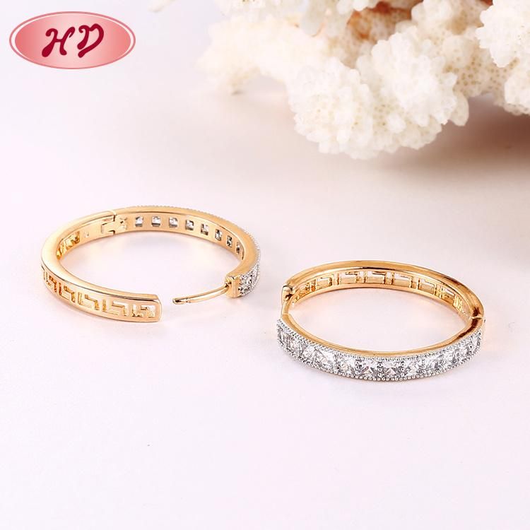 Costume Fashion Jewelry Women 14K 18K Gold Plated Imitation Huggie Hoop Earring with CZ Pearl