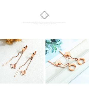 Long Tassel Butterfly Gold-Plated Stainless Steel Earrings Drop