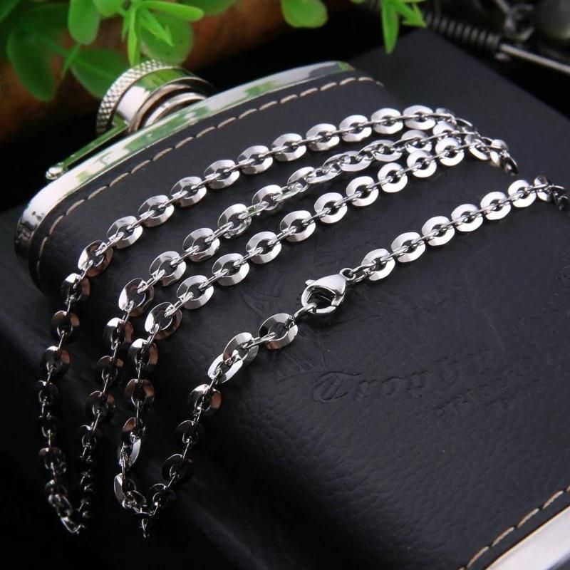 Handmade DIY Jewelry Stainless Steel Necklace Flat Link Cable Chain