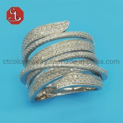 Hot Sale Women Finger Ring Cubic Zirconia Fashion Popular Bridal Rings Jewelry for Wedding Party Lady Accessories