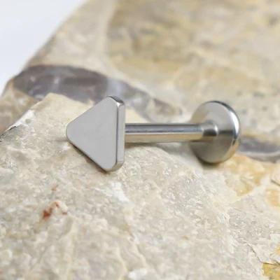 Eternal Metal ASTM F136 Titanium Triangle Charm Internally Threaded Labret Piercing Jewelry