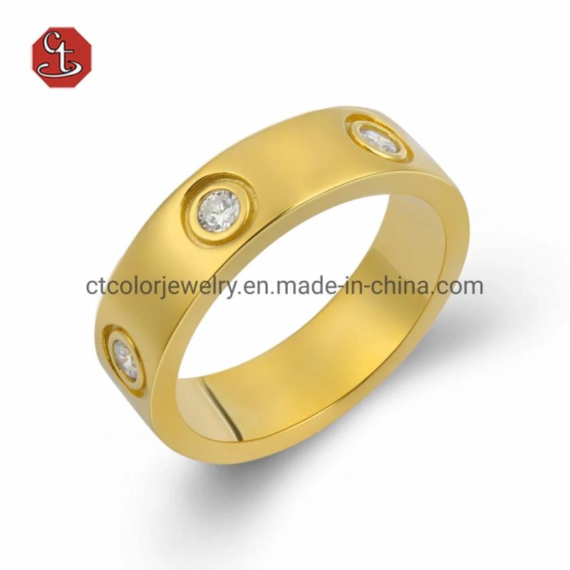 High quality jewelry gold plated sterling silver golden yellow ring