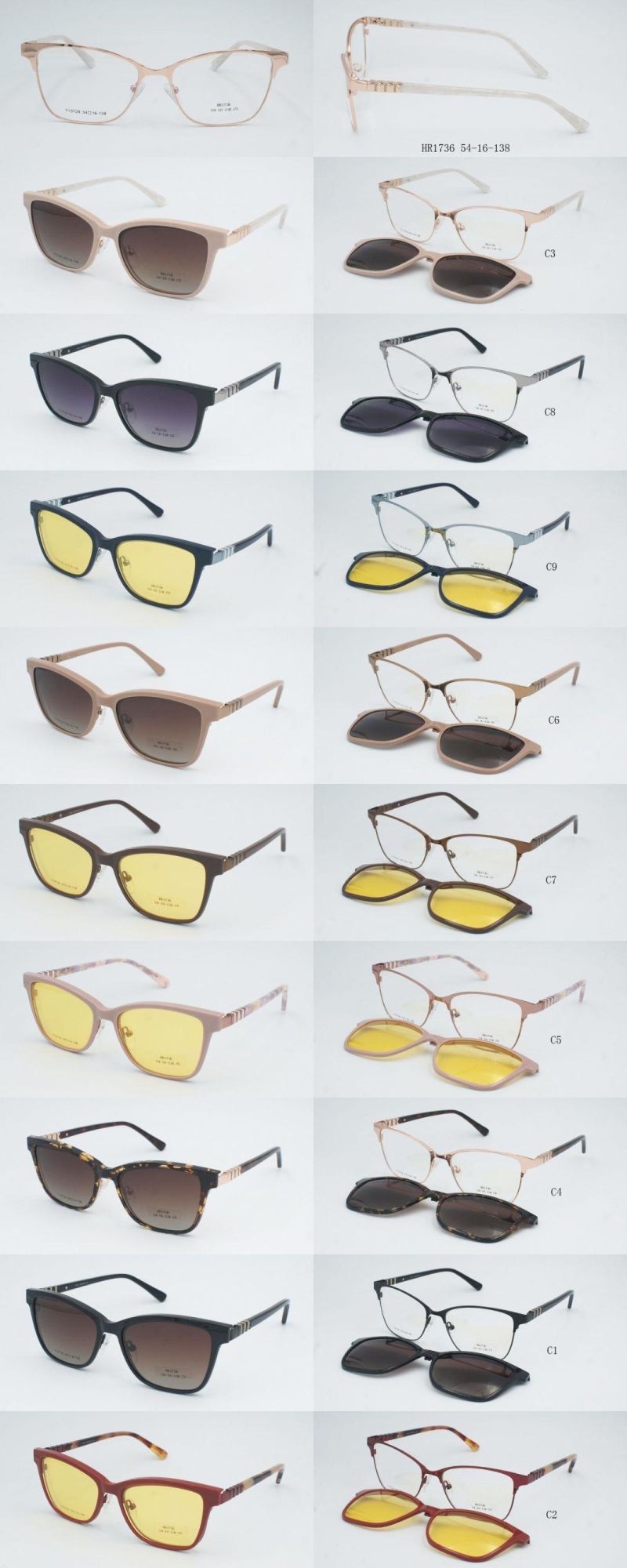 Clip on Metal Eyewear Multicolor Clip on Sunglasses