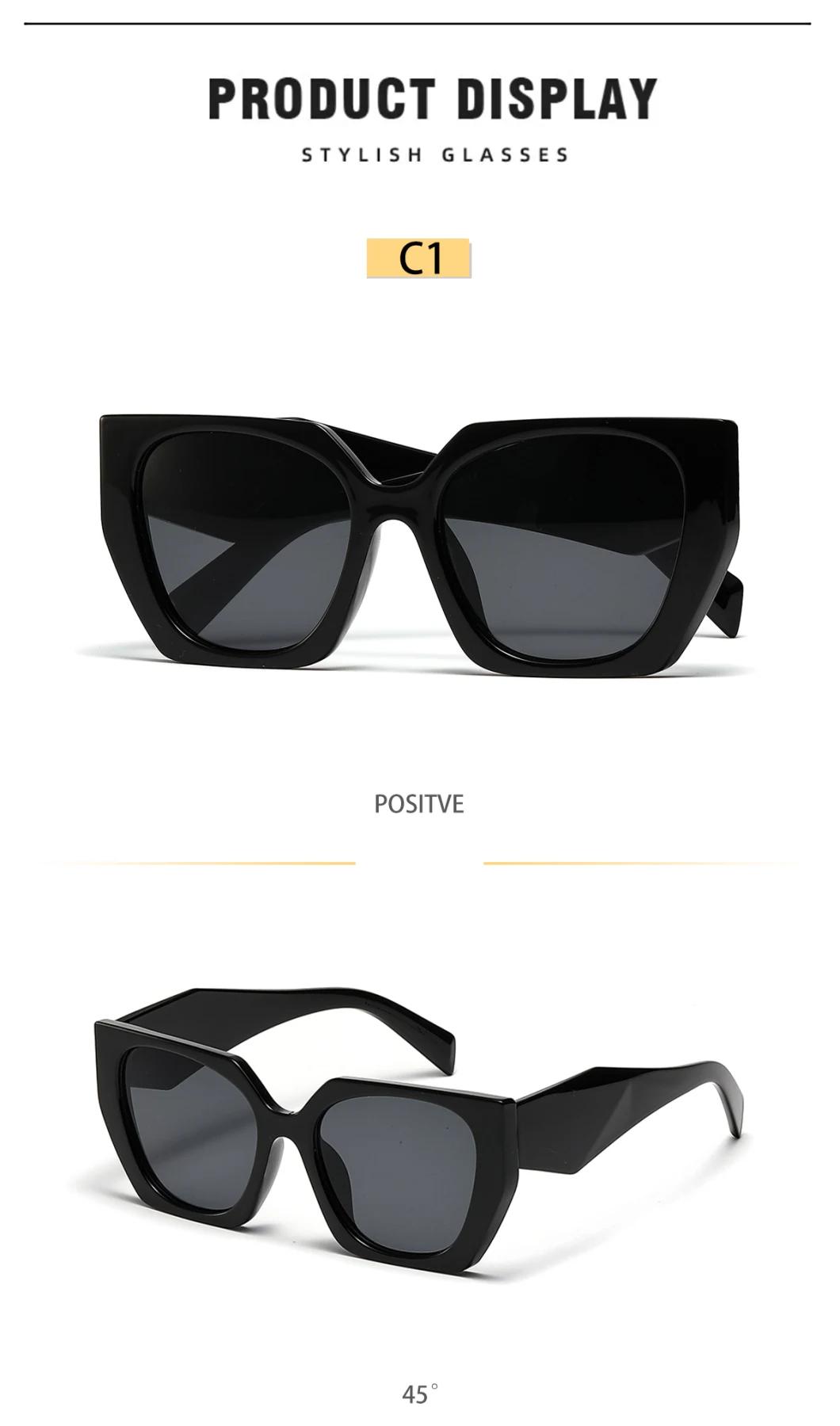 2022 Fashion Women Sunglasses Oversize Sunglasses Black Square Sunglasses