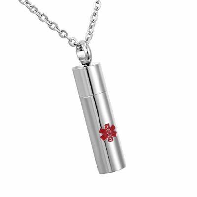 Stainless Steel Custom Logo Perfume Bottle Enamel Tube Pendant