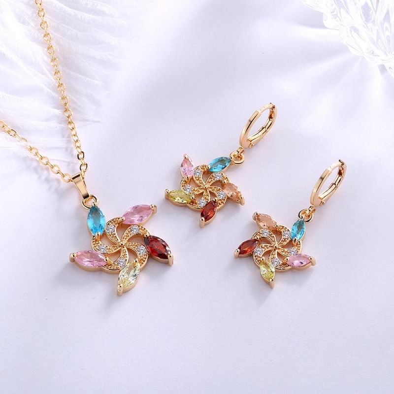 Wholesale Jewellrey 18K Gold Plated Necklace Earrings Jewelry Sets for Girls