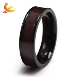 Fashion Stainless Steel Jewelry Inlay Tungsten Ring Black Plating