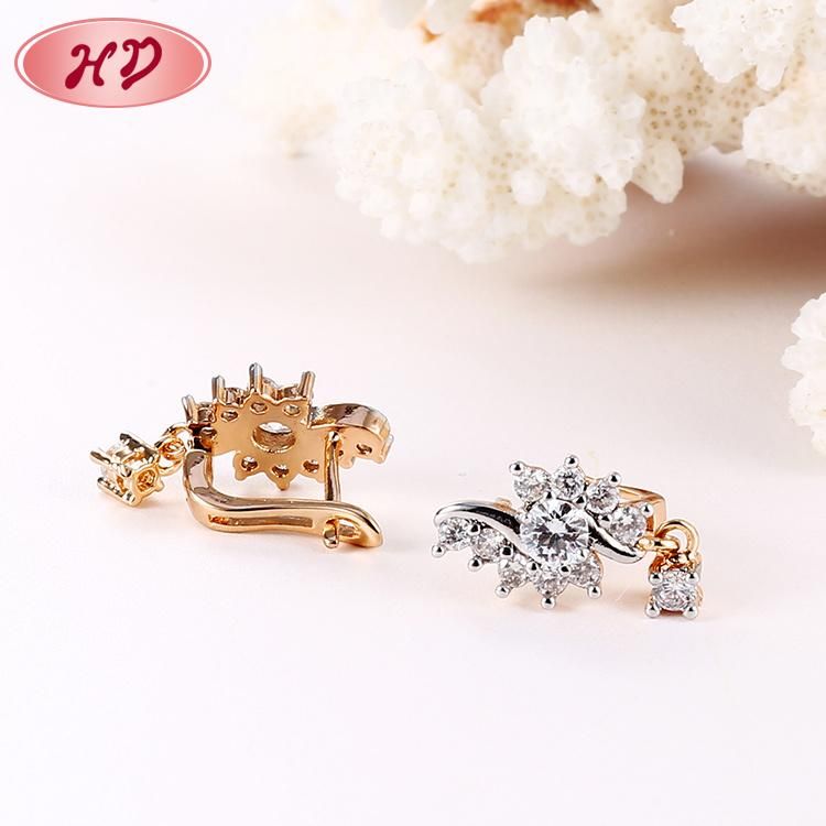 Costume Fashion Jewelry Women 14K 18K Gold Plated Imitation Hoop Huggie Earring with CZ Pearl