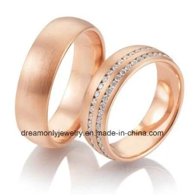 Red Color Wedding Ring Channel Setting Circle Stone