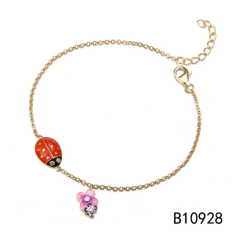 2022 Cute 925 Silver Sterling Enamel Bracelet
