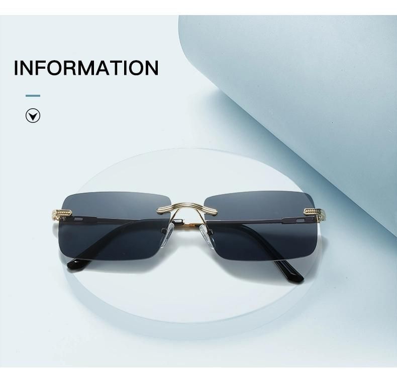Sunglasses New European and American Personality Square Small Frame Sunglasses for Men and Women Retro Borderless Marine Sunglasses