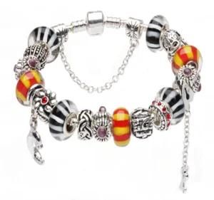 European Fashion Beautiful Silver Orange Charms Beads Bracelets Jewelry