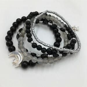 Classy Beads Bracelet with Alloy Moon Pattern Star Bracelet Jewelry