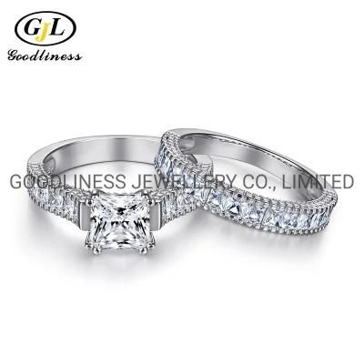 Stackable Silver Gold Filled CZ Diamond Proposal Anniversary Women Rings