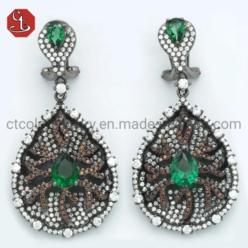 Marquise Cubic Zircon CZ Jewellery Luxury Leaf Shaped Earring Creative Earrings Jewerly