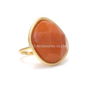 Fashion Jewelry Alloy Natural Stone Ring for Women&prime;s Birthday Gift
