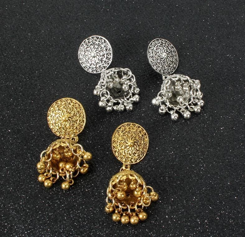 European and American Fashion Retro National Style Alloy Tassel Earrings