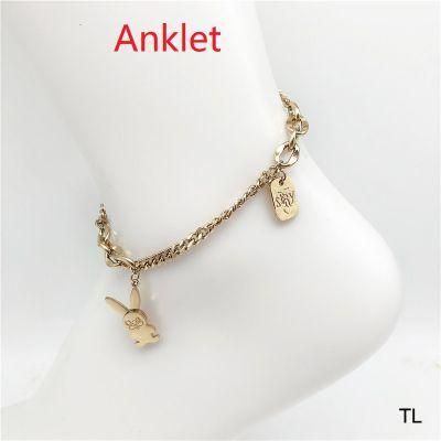 Manufacturer Customized 18K Gold-Plated Anklet Waterproof Top Fashion Anklet 18K Stainless Steel Bracelet Wholesale