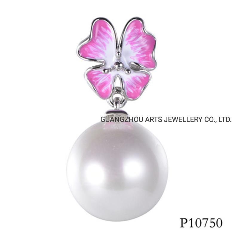 925 Sterling Silver Enamel Jewelry Flower Pendant