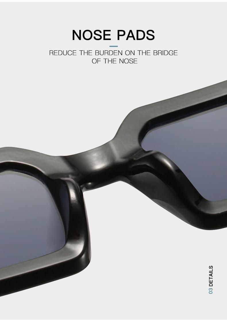 Foreign Trade Sunglasses Women Square Small Frame Silver Light Green Dazzling Sunglasses