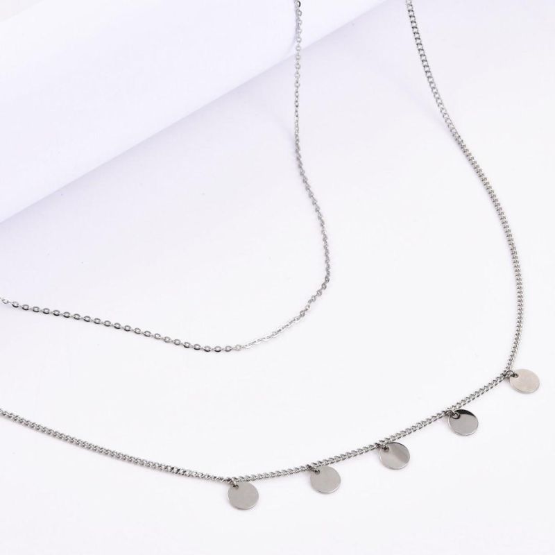 Popular Stainless Steel No Fade High Quality Layered Necklace for Lady and Men Customized Design