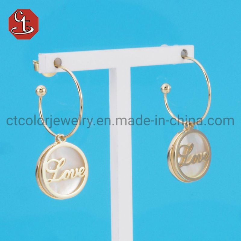 Wholesale Delicate Korean Style Silver Designs Shell Pearl Inlaid Earring
